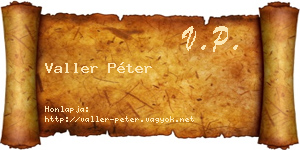 Valler Péter névjegykártya